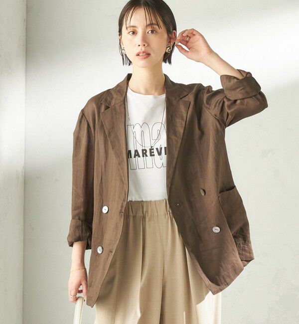 SHIPS for women「《一部追加予約》メルティ コットン プリント ロゴ ショート スリーブ Tシャツ」|Tシャツ・カットソー|