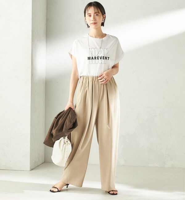 SHIPS for women「《一部追加予約》メルティ コットン プリント ロゴ ショート スリーブ Tシャツ」|Tシャツ・カットソー|