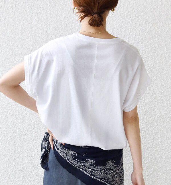 SHIPS for women「《一部追加予約》メルティ コットン プリント ロゴ ショート スリーブ Tシャツ」|Tシャツ・カットソー|