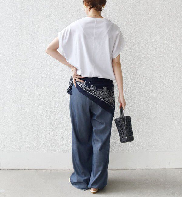 SHIPS for women「《一部追加予約》メルティ コットン プリント ロゴ ショート スリーブ Tシャツ」|Tシャツ・カットソー|