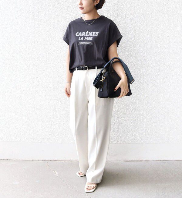 SHIPS for women「《一部追加予約》メルティ コットン プリント ロゴ ショート スリーブ Tシャツ」|Tシャツ・カットソー|