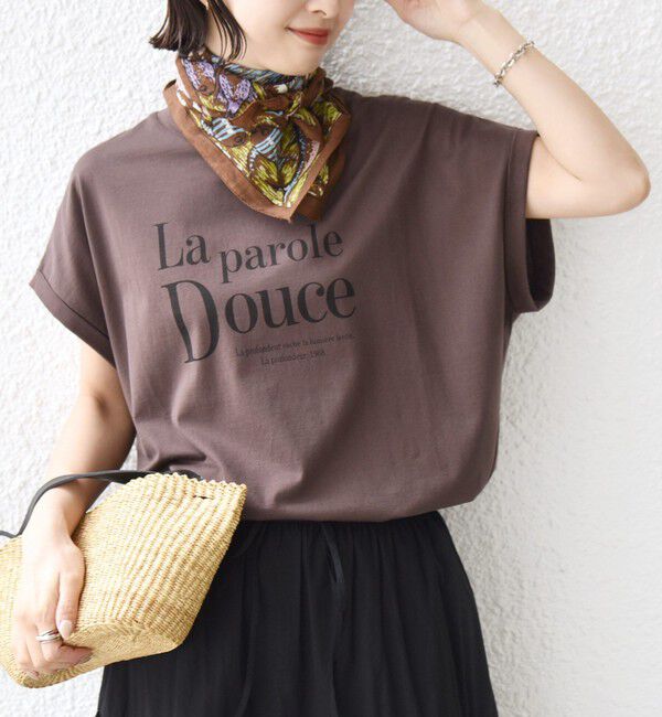 SHIPS for women「《一部追加予約》メルティ コットン プリント ロゴ ショート スリーブ Tシャツ」|Tシャツ・カットソー|