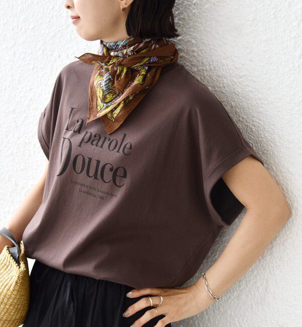 SHIPS for women「《一部追加予約》メルティ コットン プリント ロゴ ショート スリーブ Tシャツ」|Tシャツ・カットソー|