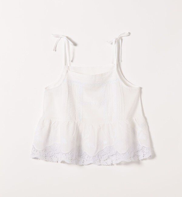 SHIPS any「SHIPS any:〈手洗い可能〉コットン レース ヘム キャミソール」|シャツ・ブラウス|