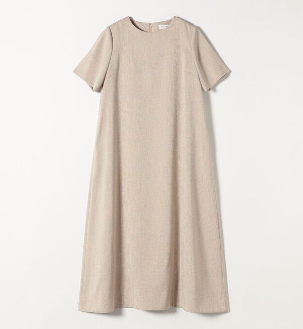 quaranciel「《予約》quaranciel:〈洗濯機可能〉リネンライク Aライン クルーネック ロング ワンピース」|ワンピース|