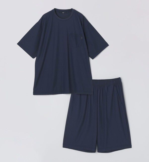SHIPS Colors 「《予約》【WEB限定】SHIPS Colors:〈接触冷感〉カノコ Tシャツ ＆ ショーツ セット◆」|Tシャツ・カットソー|ネイビー