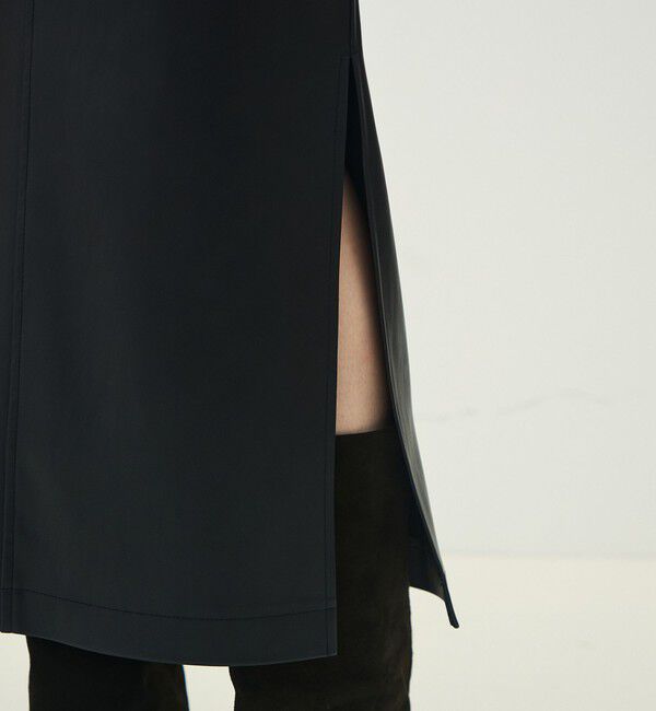 MACPHEE「レザーライク Iラインスカート」|タイト|