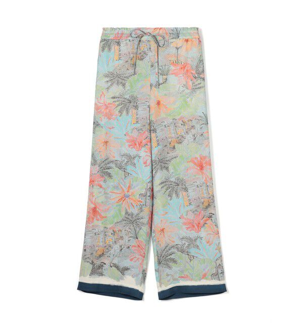 MACPHEE「スカーフプリント イージーストレートパンツ」|その他|62 ライトブルー系