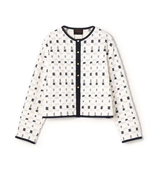 TOMORROWLAND collection「ブロックトリコット カーディガンジャケット」|ノーカラージャケット|12 ホワイト系