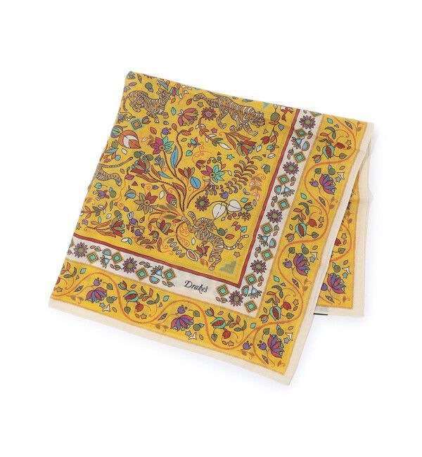 TOMORROWLAND GOODS「Drake's TIGER GARDEN PRINT BANDANA ウールシルクプリントスカーフ」|バンダナ・スカーフ|