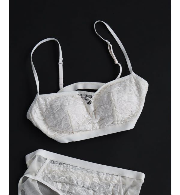 EMILYWEEK「シャーリングレースバンドゥブラ」|インナー|ホワイト