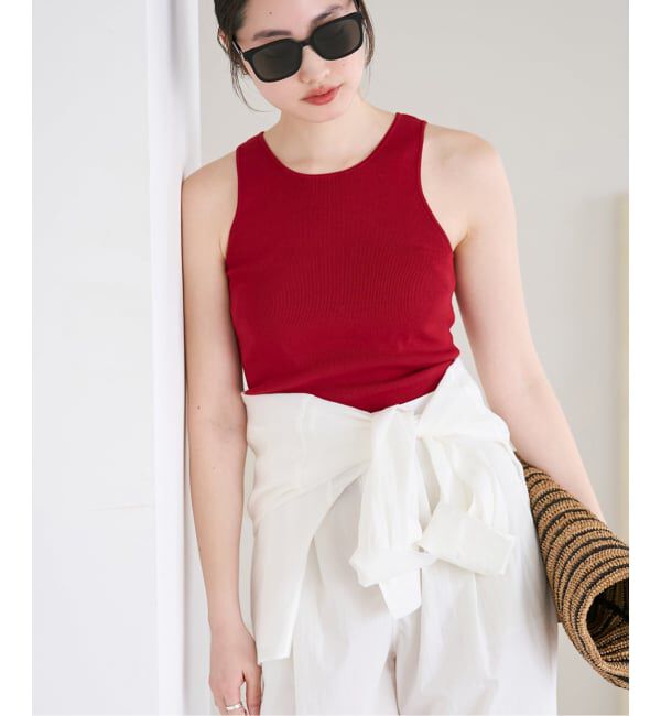 Plage「layered rib ニットタンク」|タンクトップ|レッド