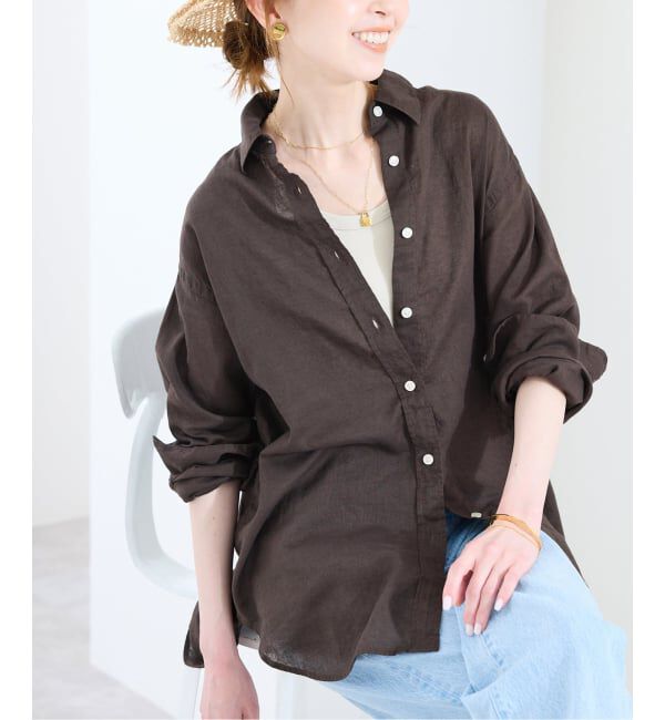 SLOBE IENA「《追加2》リネンコットンレギュラーシャツ」|シャツ・ブラウス|