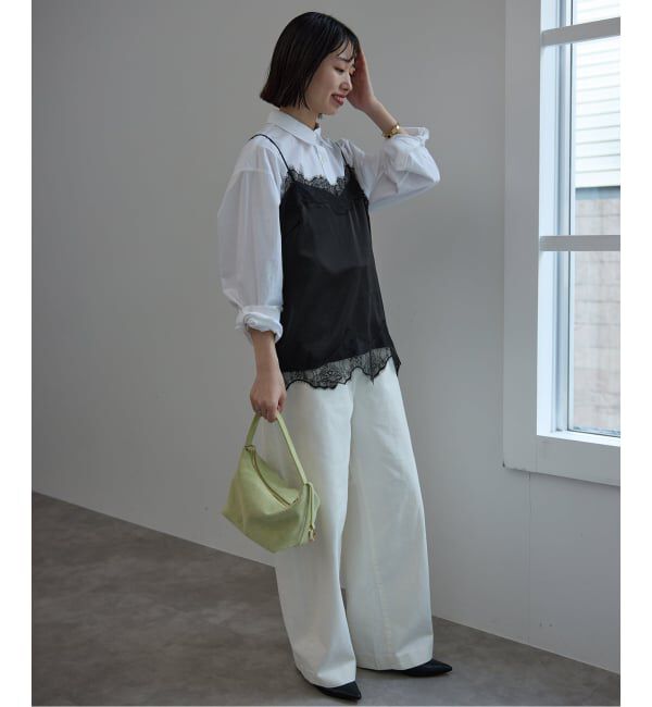 SLOBE IENA「《追加3》サテンレースキャミソール」|キャミソール|