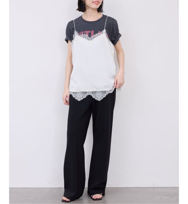 SLOBE IENA「《追加3》サテンレースキャミソール」|キャミソール|