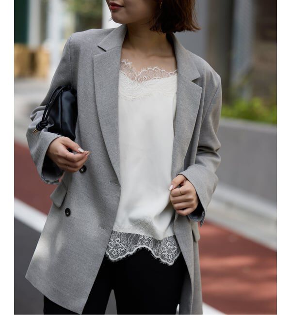 SLOBE IENA「《追加3》サテンレースキャミソール」|キャミソール|