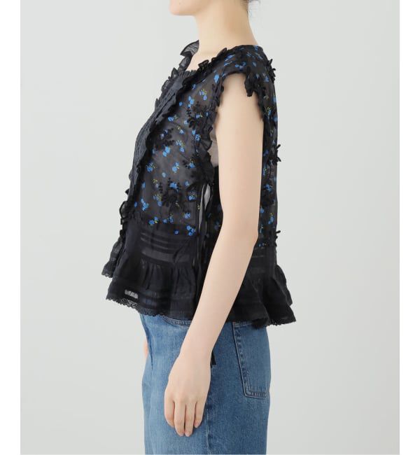 SLOBE IENA「crinkle crinkle crinkle sheer flower vest blouse CC-4535」|シャツ・ブラウス|