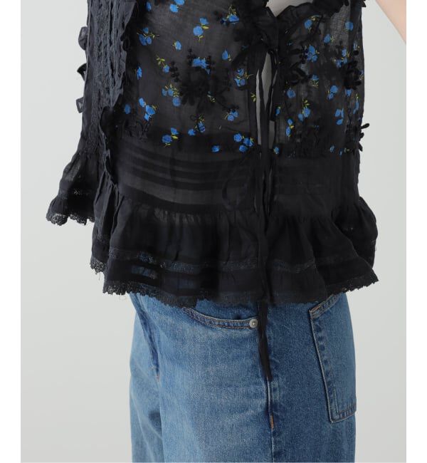 SLOBE IENA「crinkle crinkle crinkle sheer flower vest blouse CC-4535」|シャツ・ブラウス|