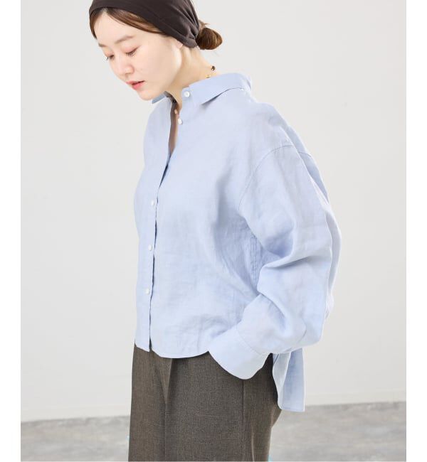 IENA「《追加予約》リネンワイドショートシャツ」|シャツ・ブラウス|