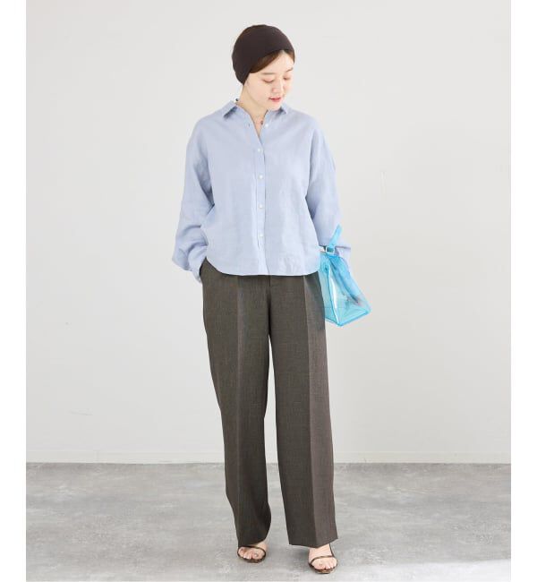 IENA「《追加予約》リネンワイドショートシャツ」|シャツ・ブラウス|