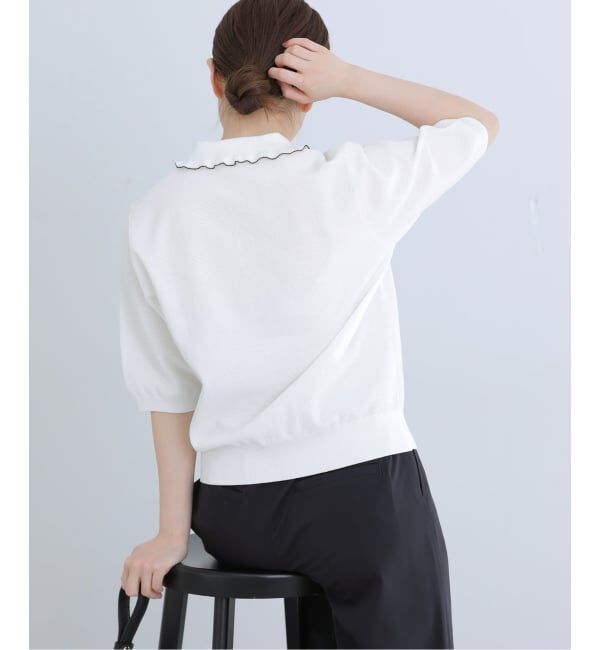 IENA「《WEB限定/追加4予約》フリルプルオーバー」|ニット・セーター|