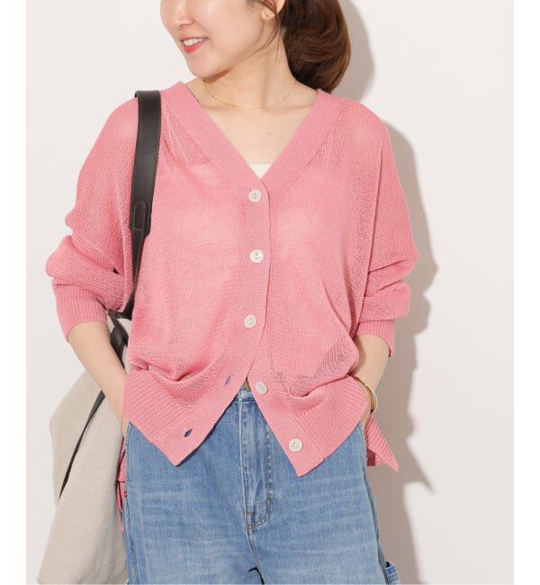 JOURNAL STANDARD relume「《追加 / 新色》PEリネンルーズVカーディガン」|カーディガン|ピンク A
