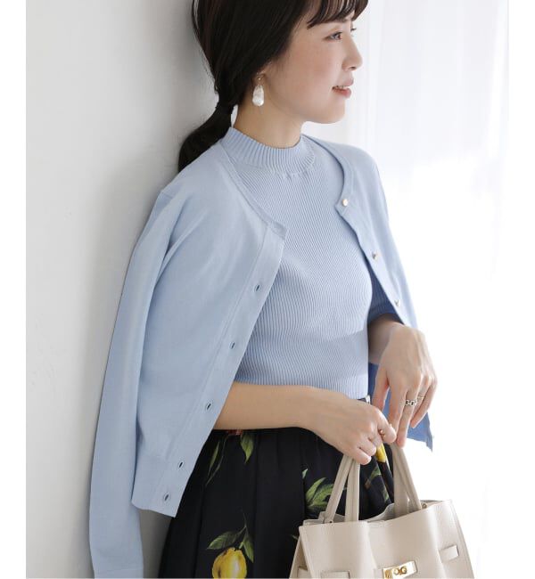  「【洗える】ウォッシャブルコットン混アンサンブル」|ニット・セーター|