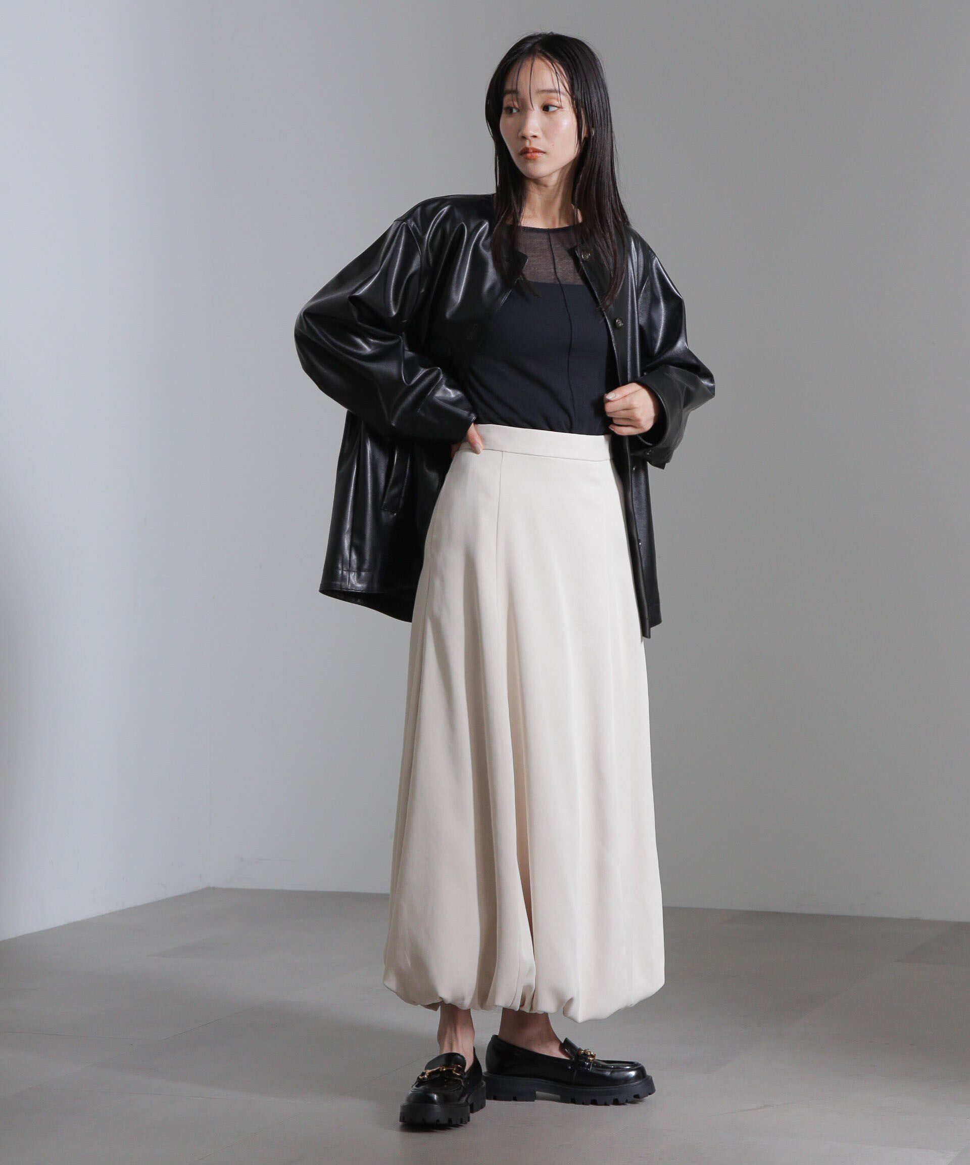 nano･universe「パネルラインバルーンスカート」|スカート|