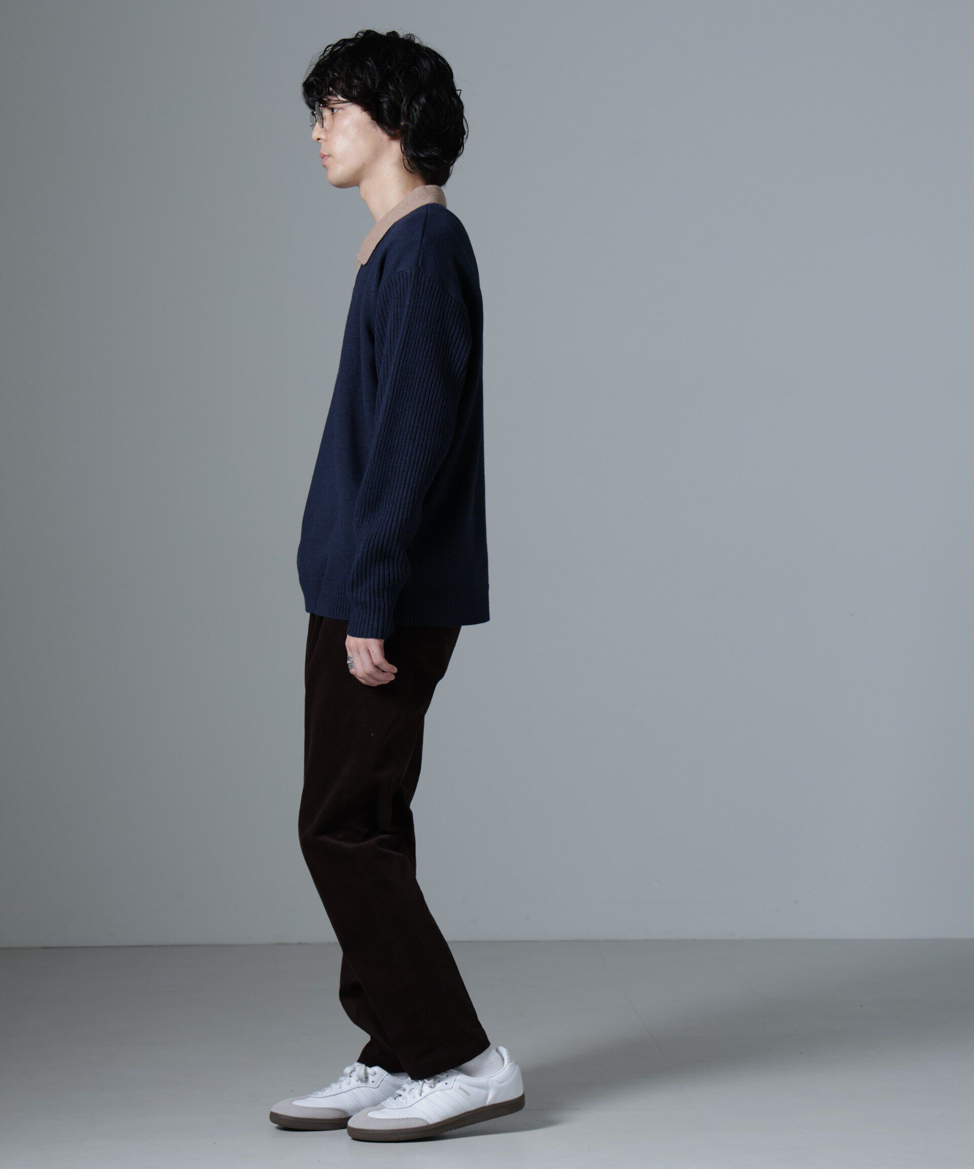 nano･universe「WEB限定/バイカラースキッパーニット」|ニット・セーター|