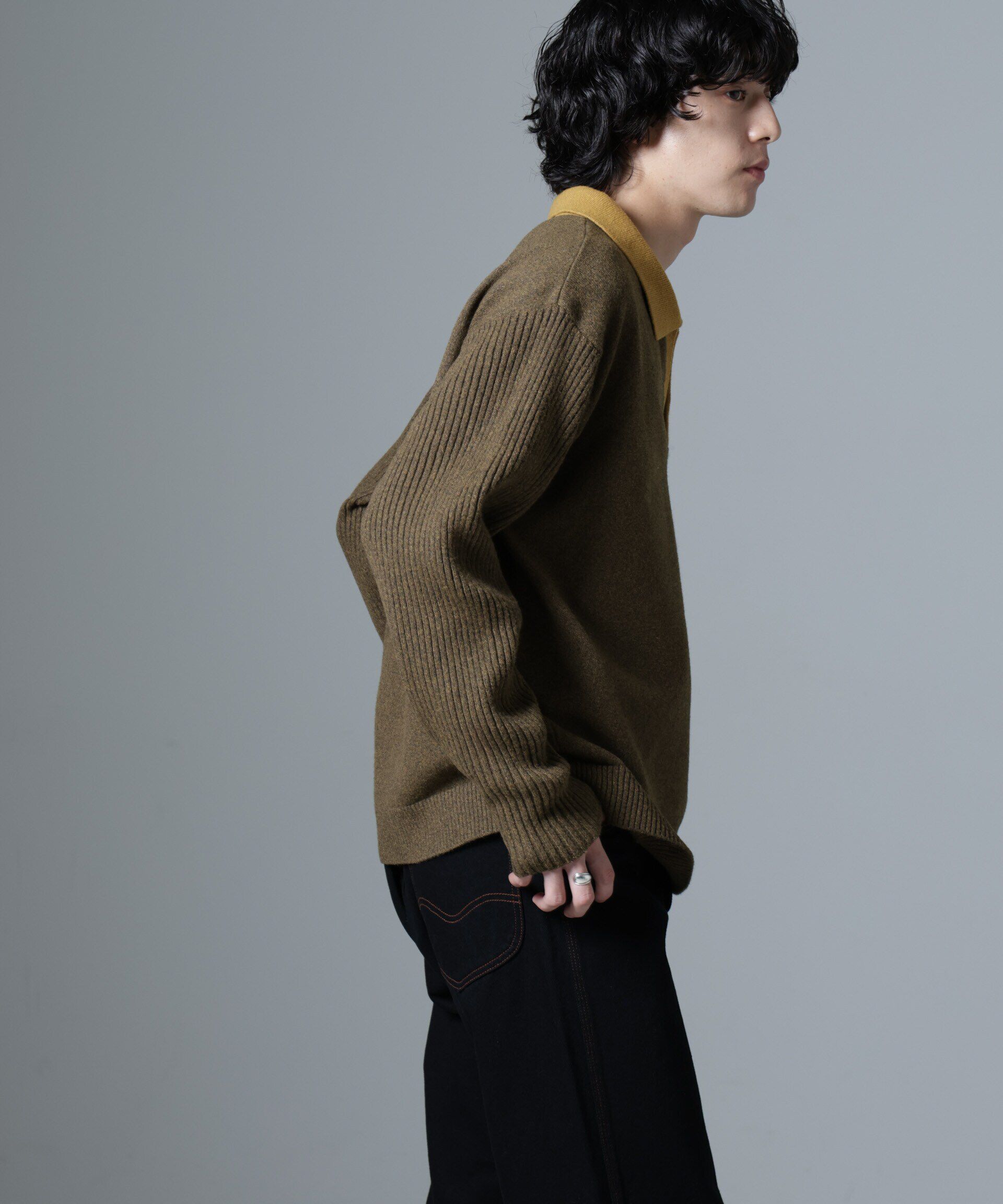 nano･universe「WEB限定/バイカラースキッパーニット」|ニット・セーター|