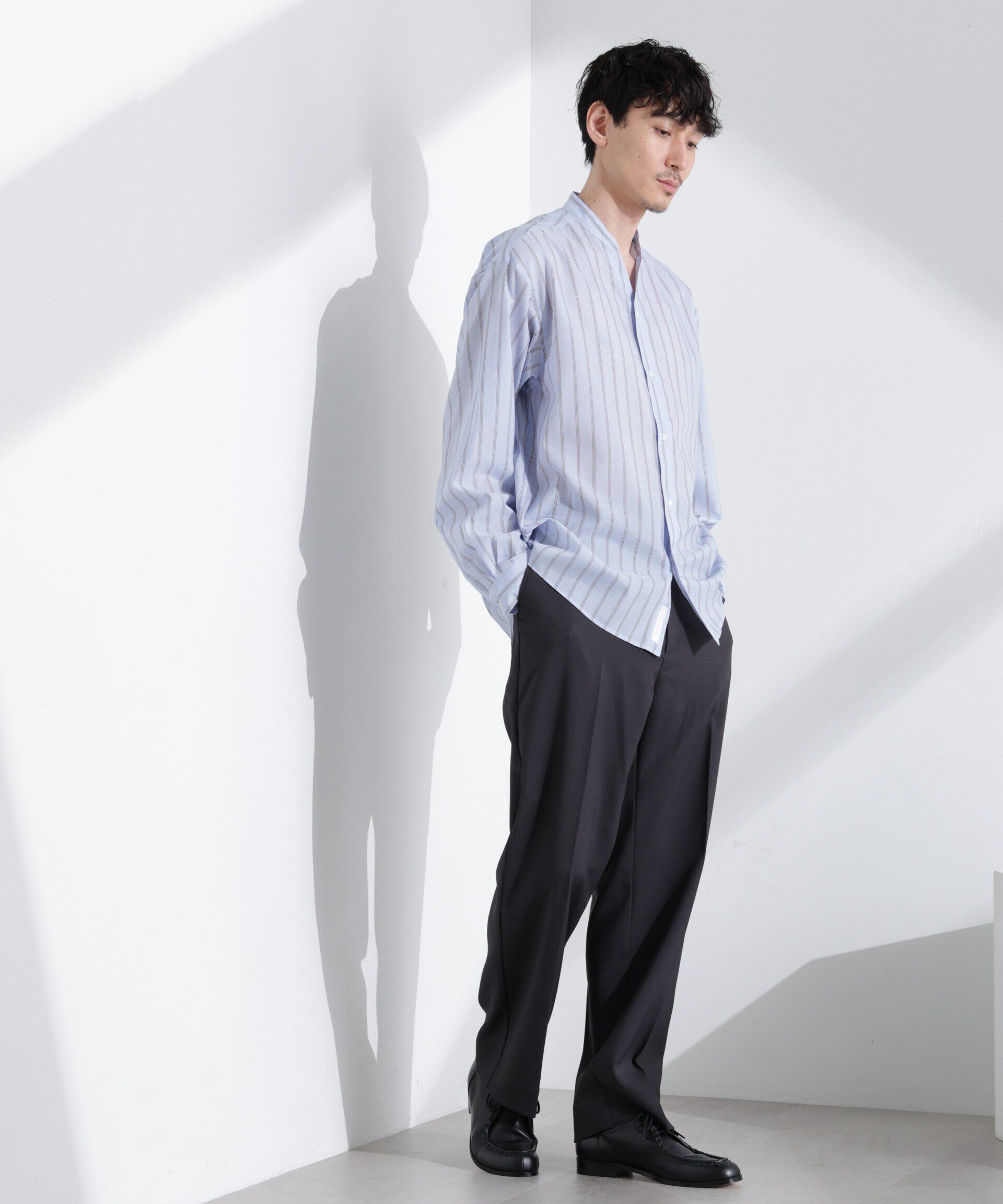 nano･universe「ドレープストレートスラックス（セットアップ可）」|チノ|