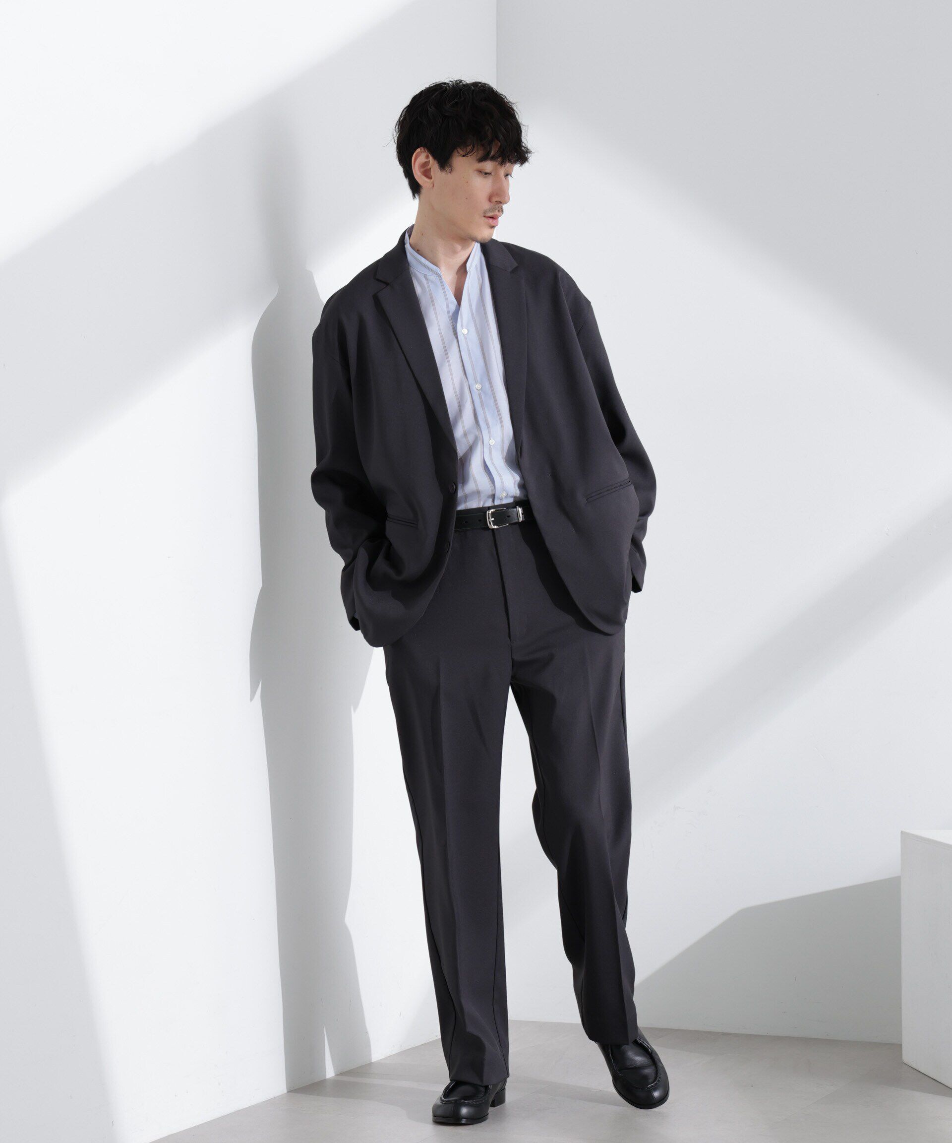 nano･universe「ドレープストレートスラックス（セットアップ可）」|チノ|