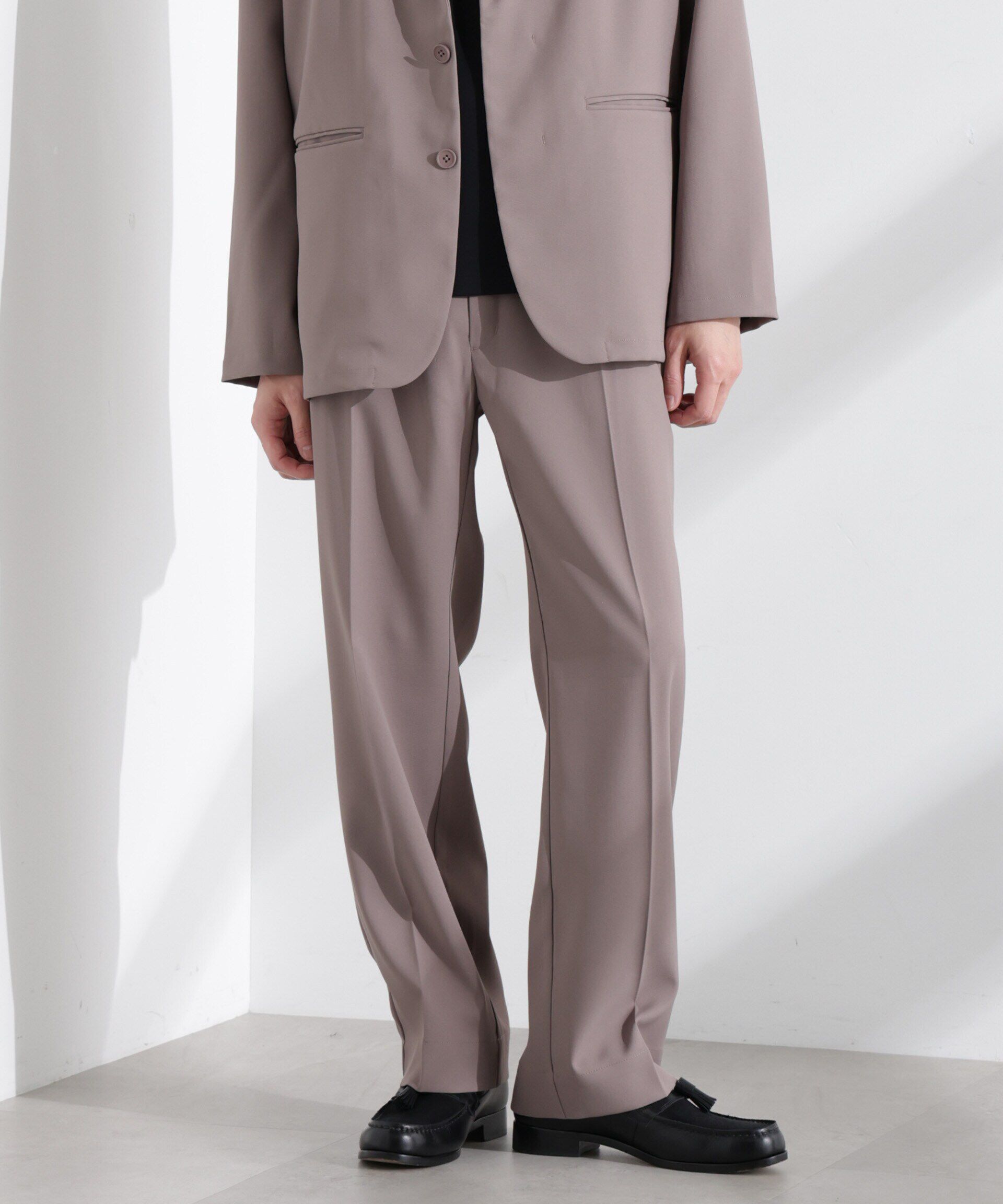 nano･universe「ドレープストレートスラックス（セットアップ可）」|チノ|