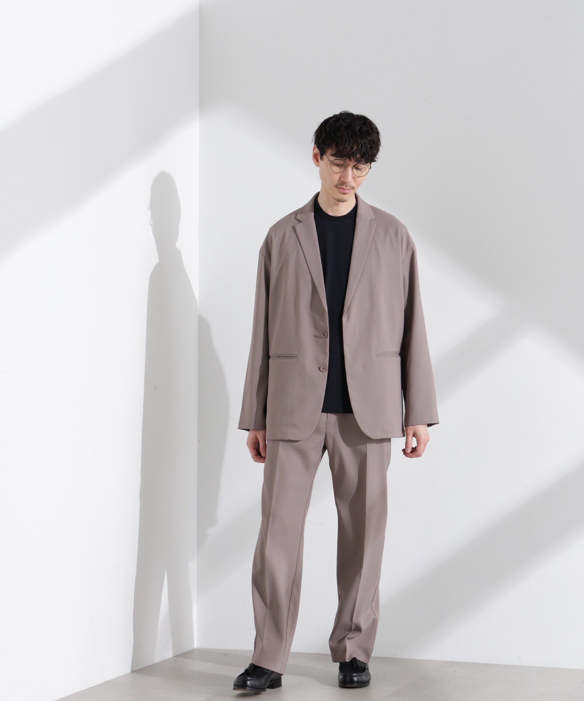 nano･universe「ドレープストレートスラックス（セットアップ可）」|チノ|