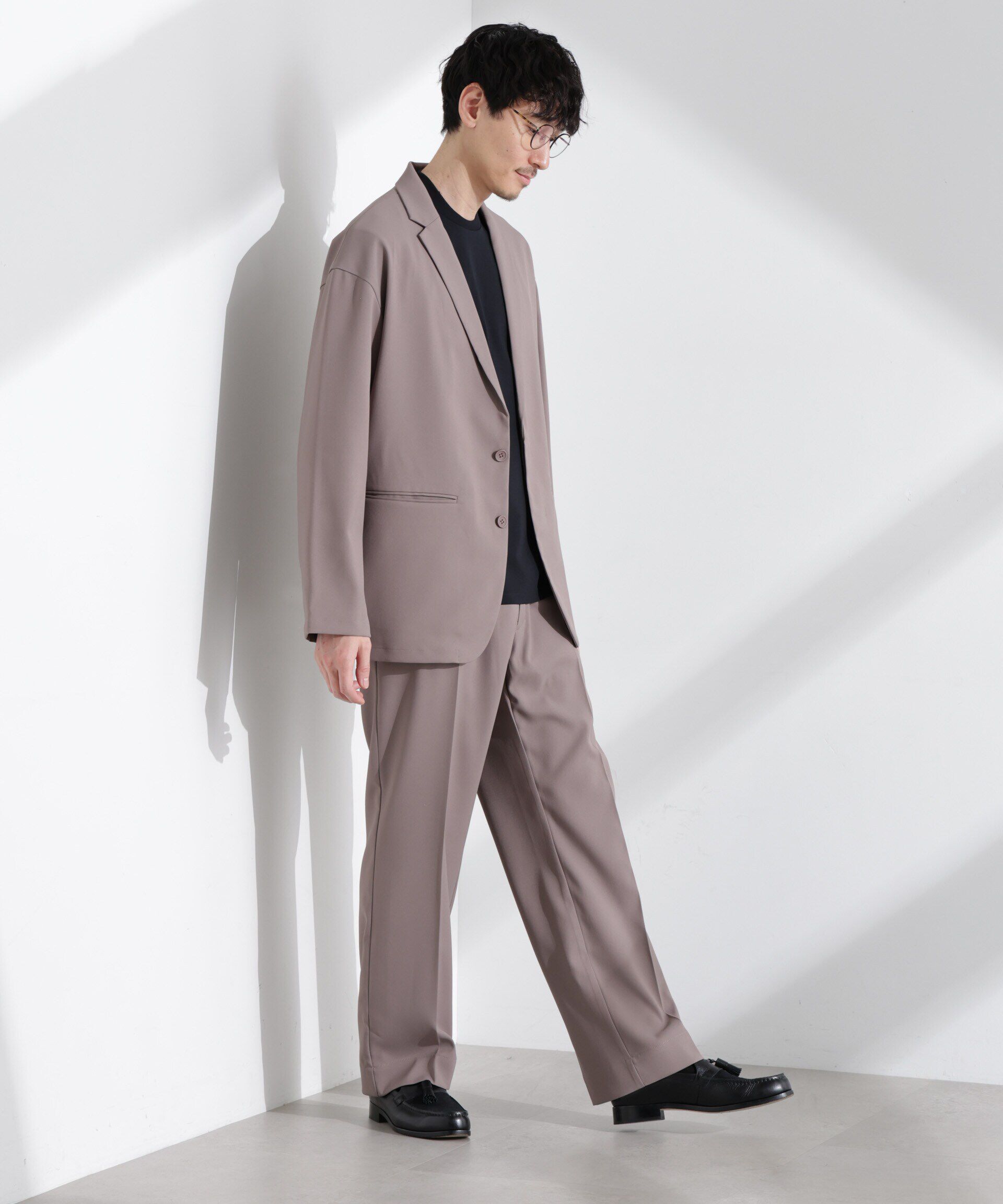 nano･universe「ドレープストレートスラックス（セットアップ可）」|チノ|