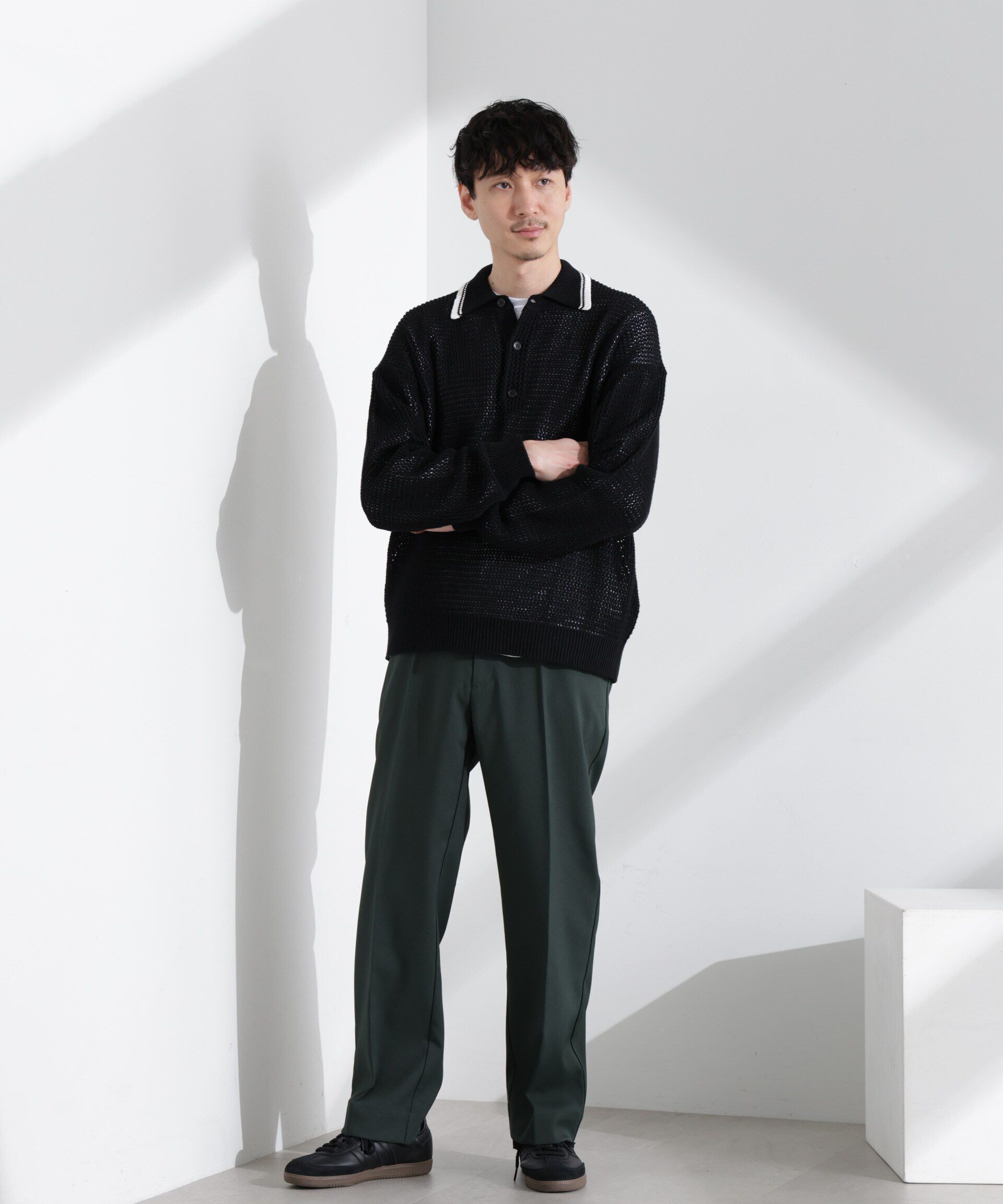 nano･universe「ドレープストレートスラックス（セットアップ可）」|チノ|