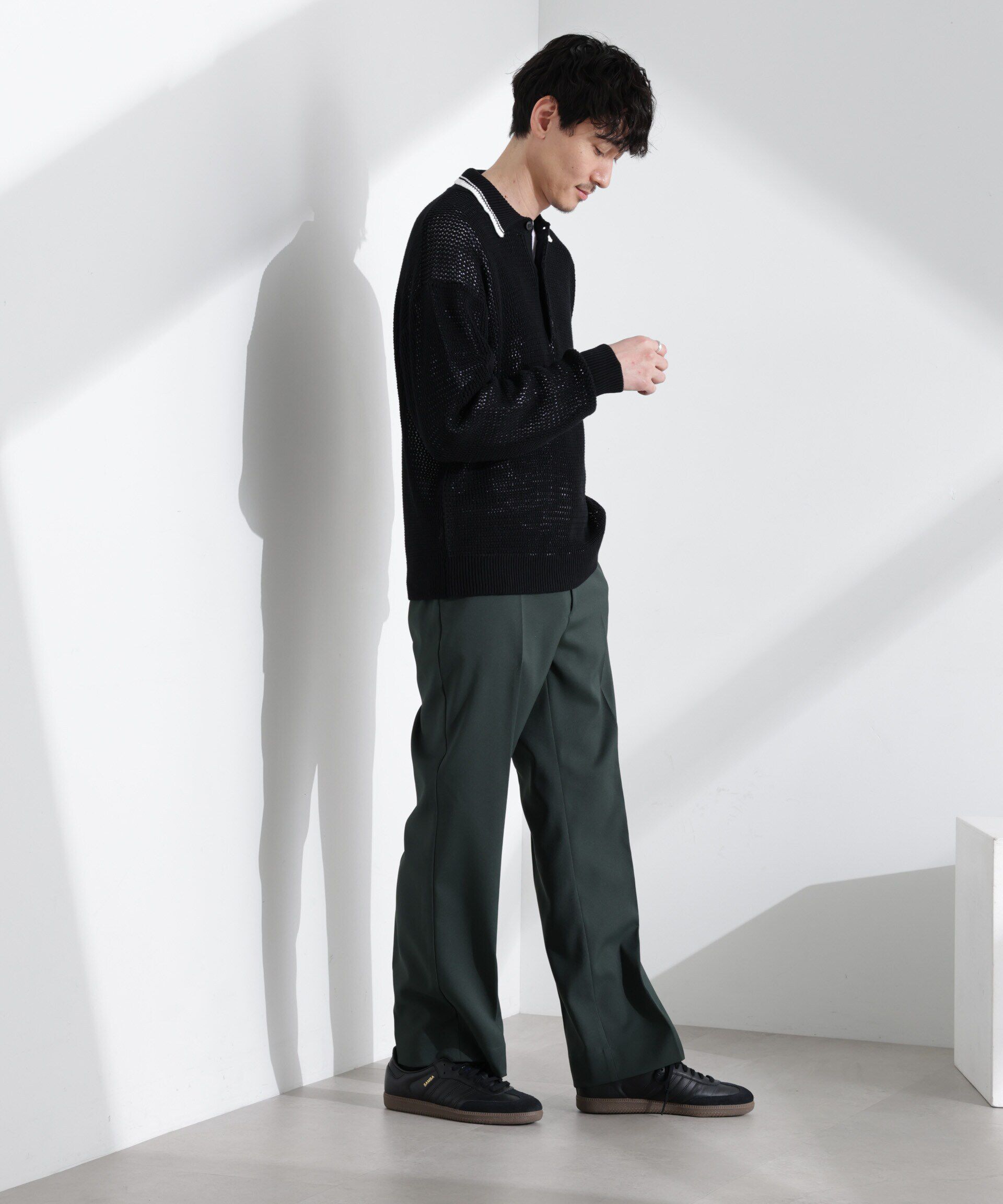 nano･universe「ドレープストレートスラックス（セットアップ可）」|チノ|