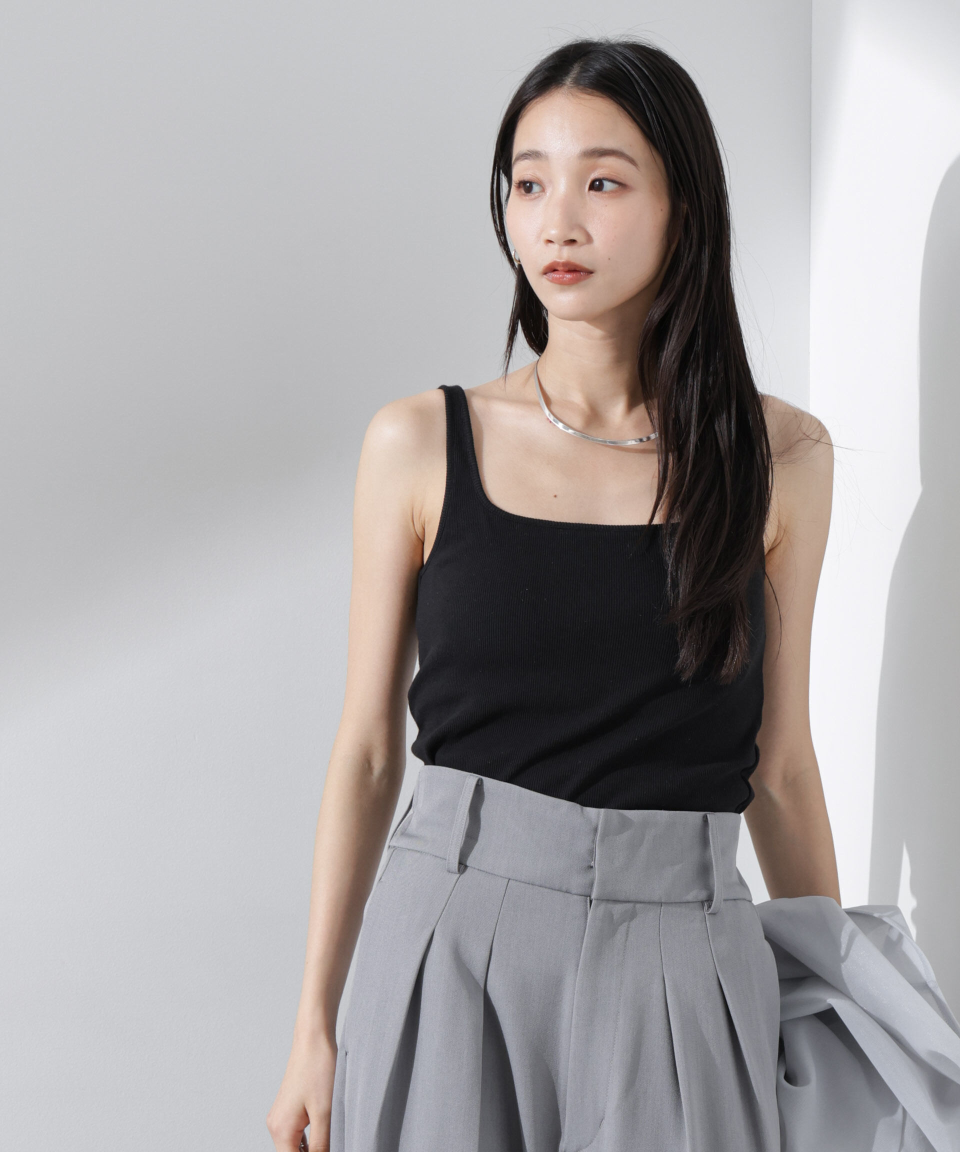 nano･universe「抗菌防臭リブカップ付きタンクトップ」|Tシャツ・カットソー|