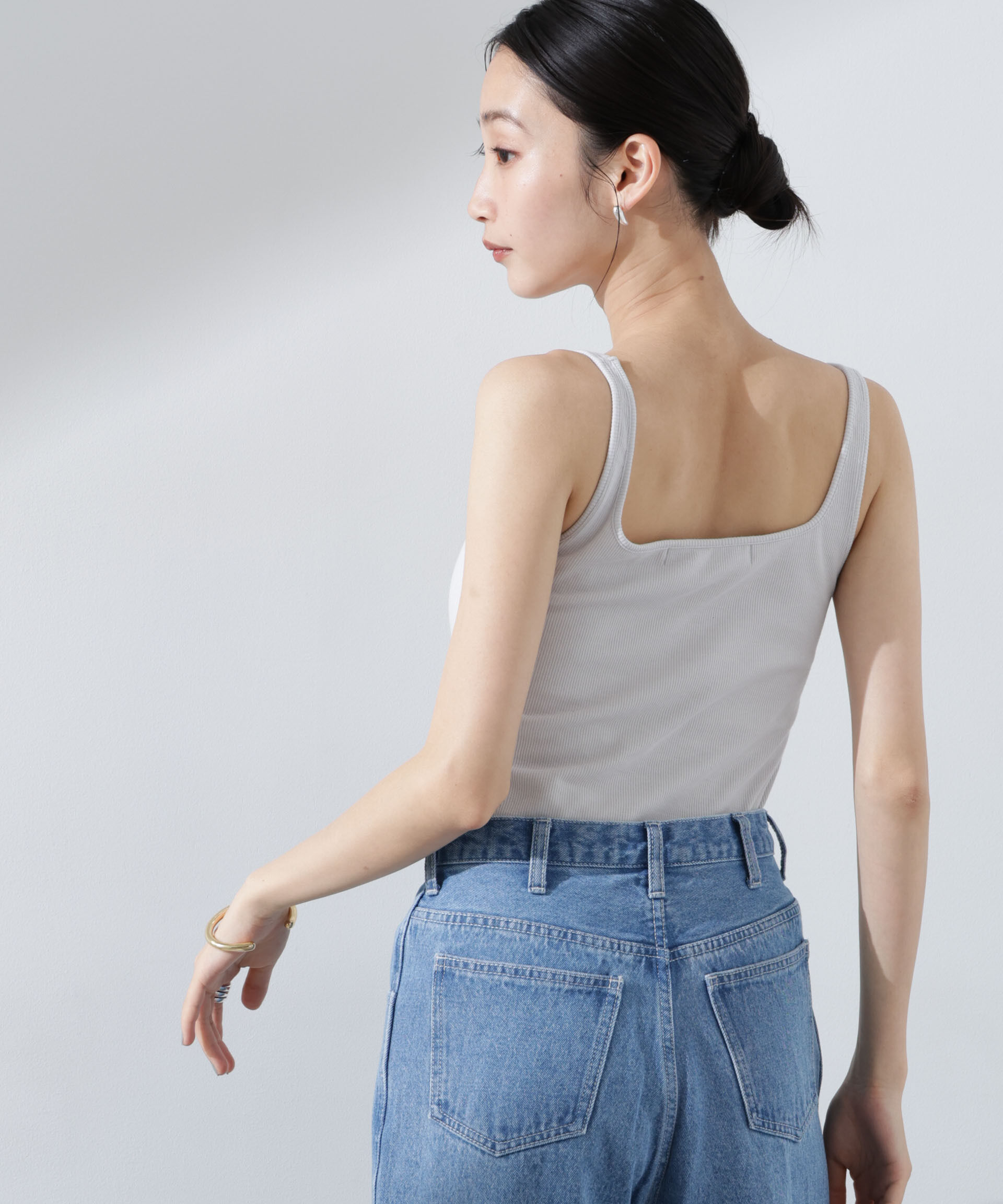 nano･universe「抗菌防臭リブカップ付きタンクトップ」|Tシャツ・カットソー|