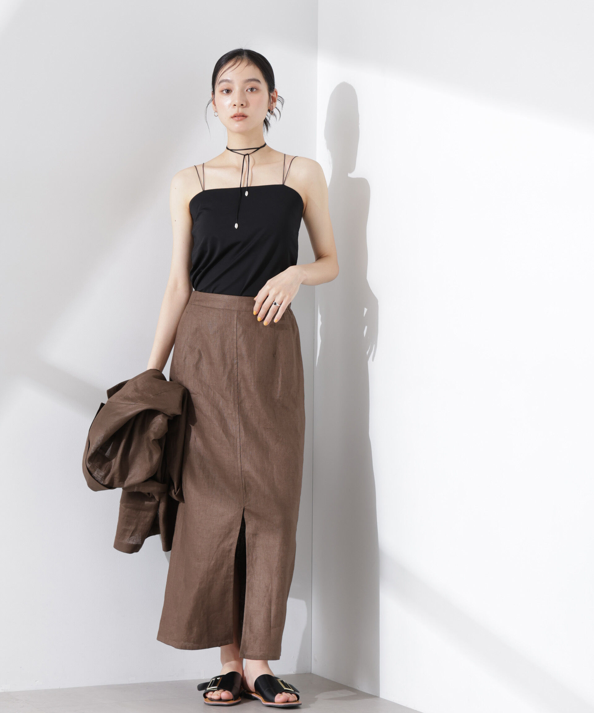 nano･universe「ストレッチポンチカップ付きベアトップキャミソール」|Tシャツ・カットソー|