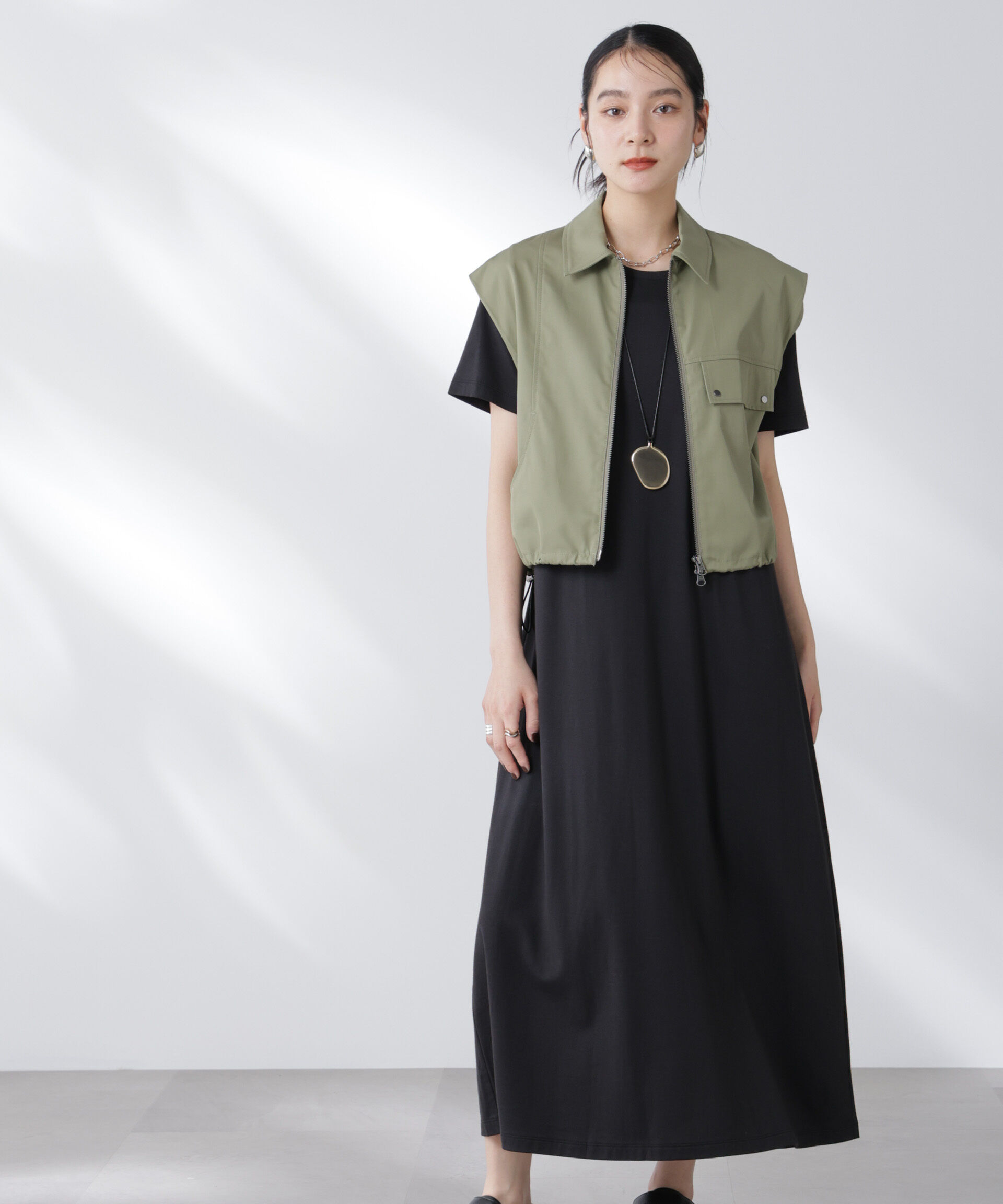 nano･universe「Anti Soaked(R) 汗染み防止フレアワンピース」|ワンピース|