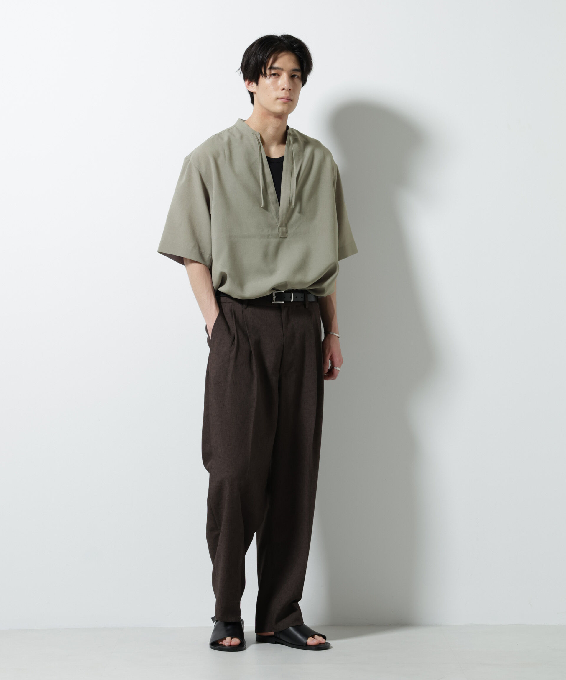 nano･universe「メランジドライプルオーバーシャツ（セットアップ可）」|シャツ・ブラウス|