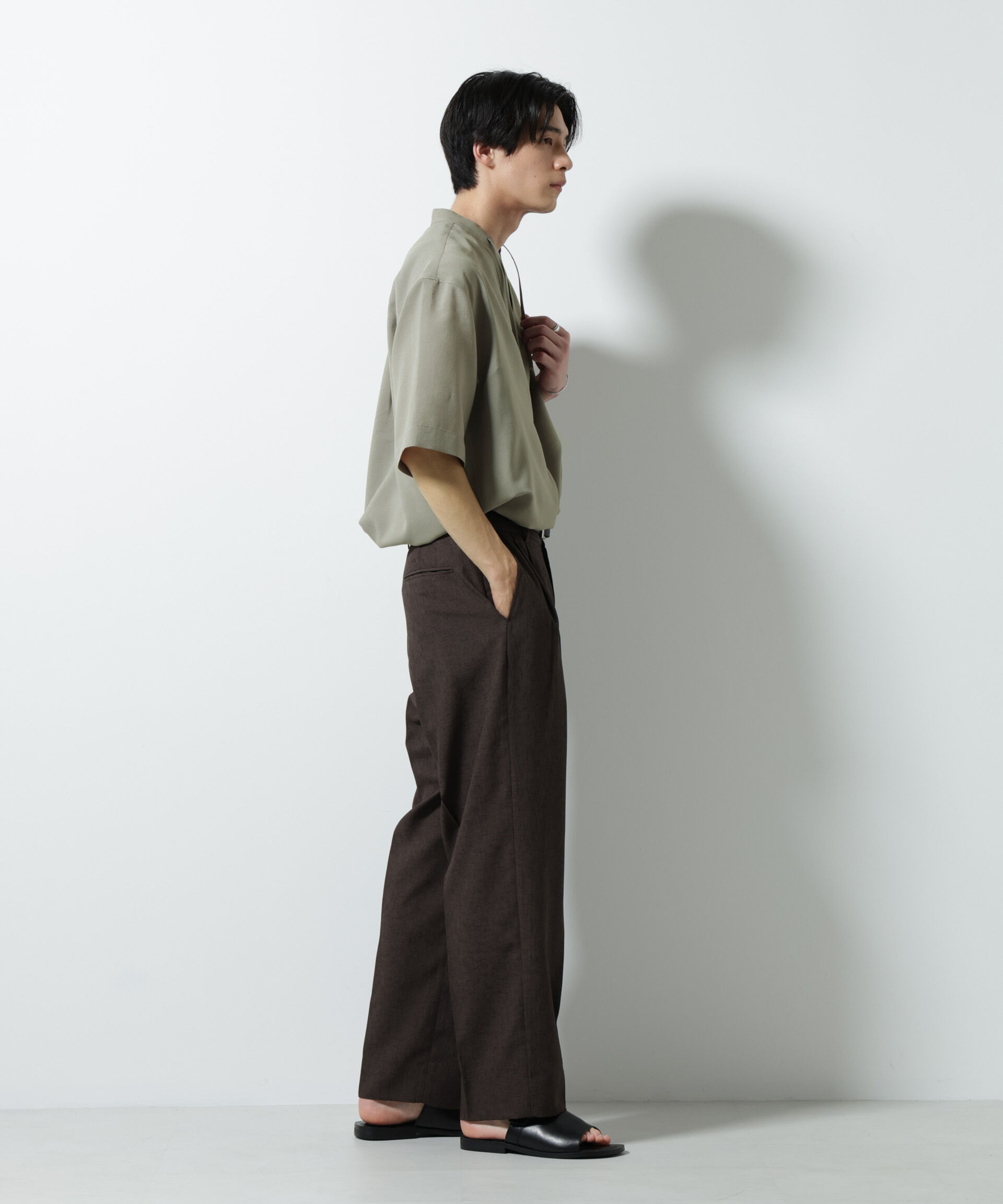 nano･universe「メランジドライプルオーバーシャツ（セットアップ可）」|シャツ・ブラウス|