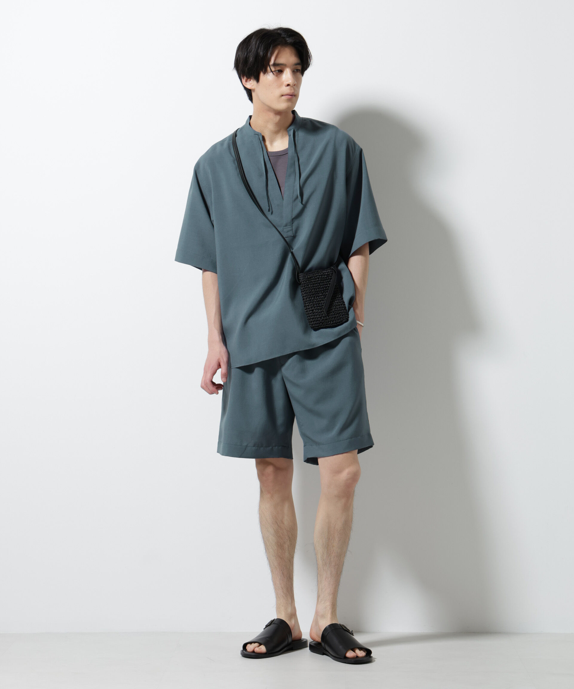 nano･universe「メランジドライプルオーバーシャツ（セットアップ可）」|シャツ・ブラウス|