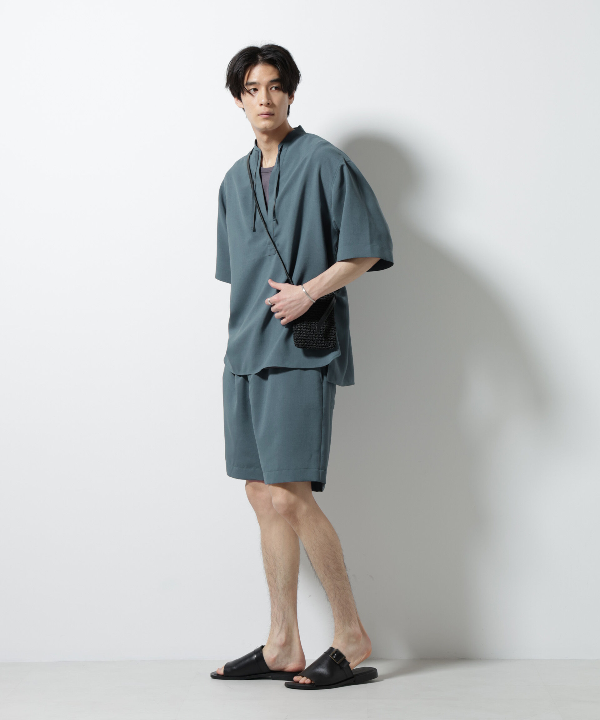 nano･universe「メランジドライプルオーバーシャツ（セットアップ可）」|シャツ・ブラウス|