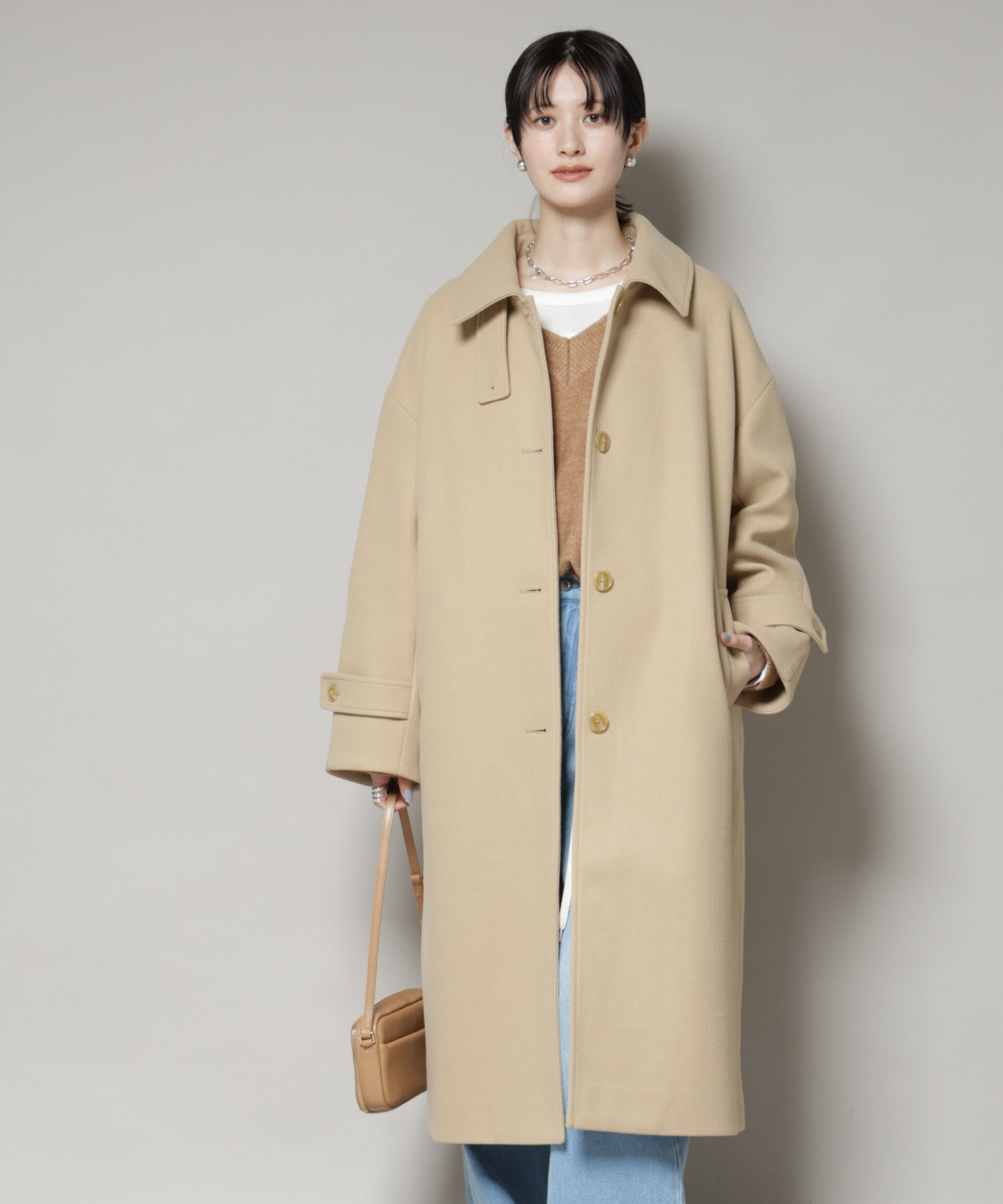 nano･universe「メルトンジャージーステンカラーコート」|その他|