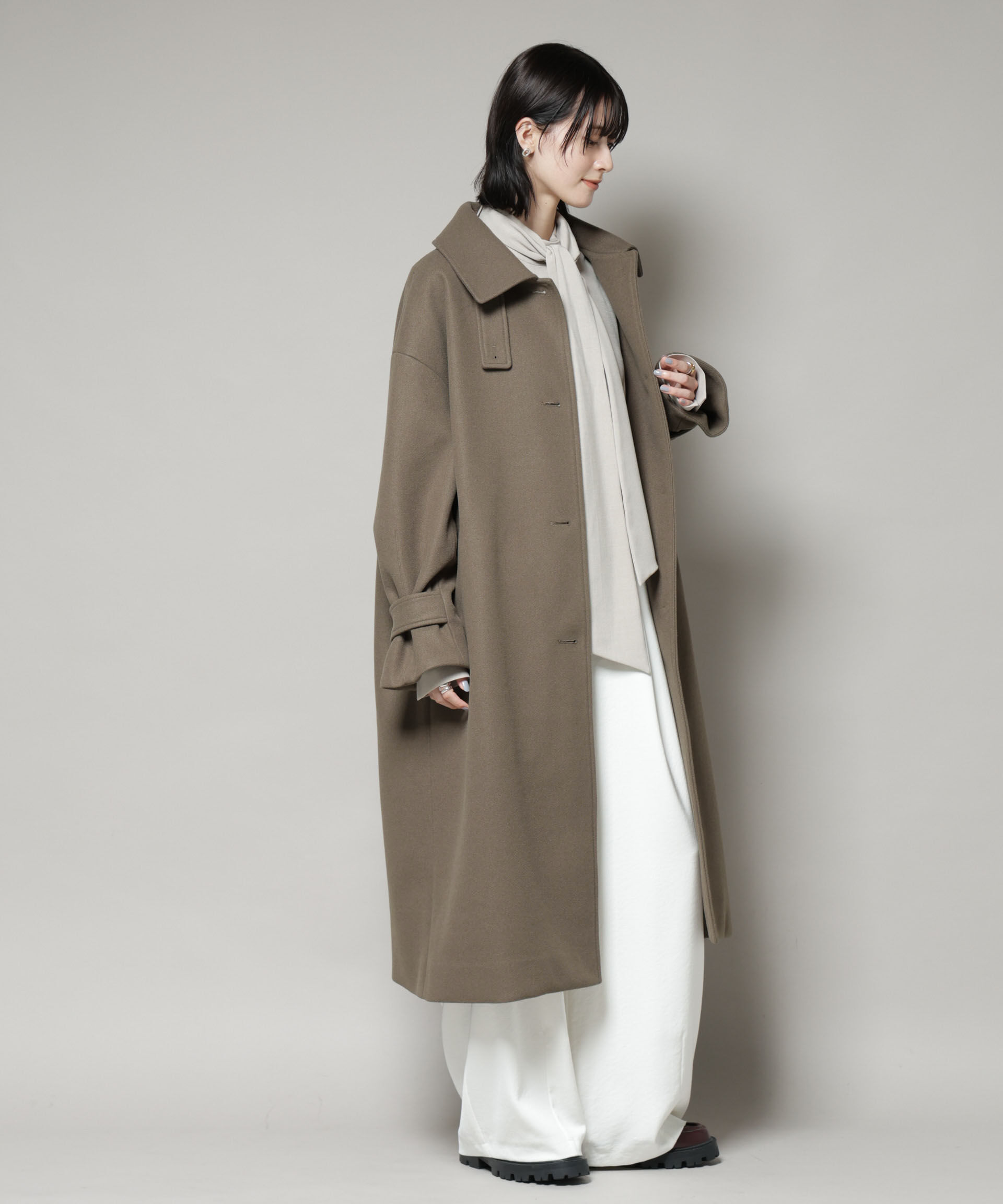 nano･universe「メルトンジャージーステンカラーコート」|その他|