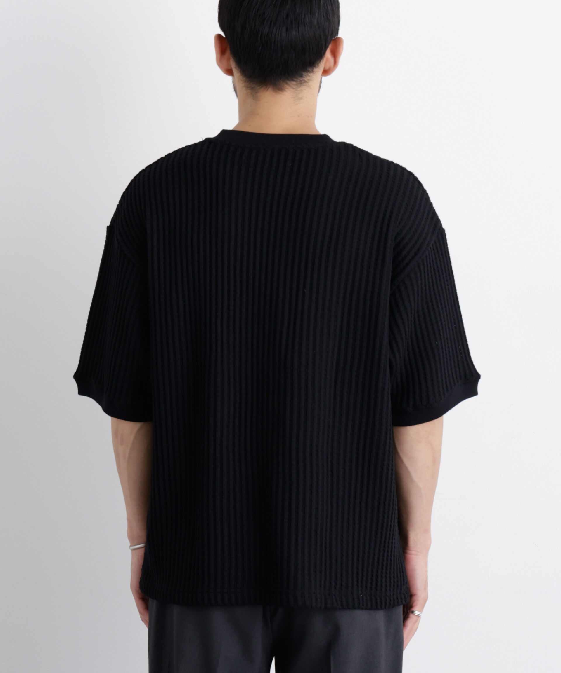 nano･universe「オニワッフルワイドTシャツ 半袖」|Tシャツ・カットソー|