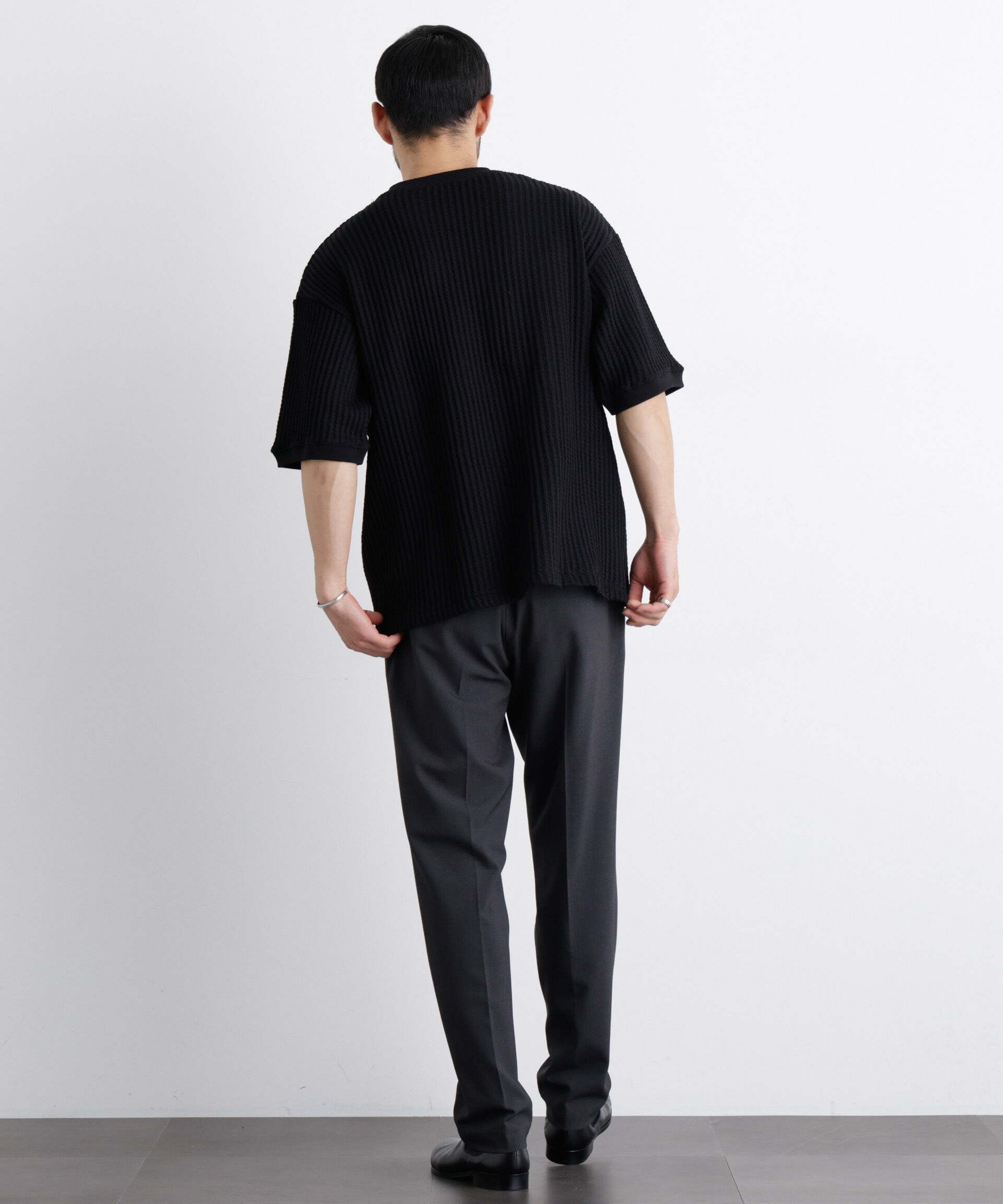 nano･universe「オニワッフルワイドTシャツ 半袖」|Tシャツ・カットソー|