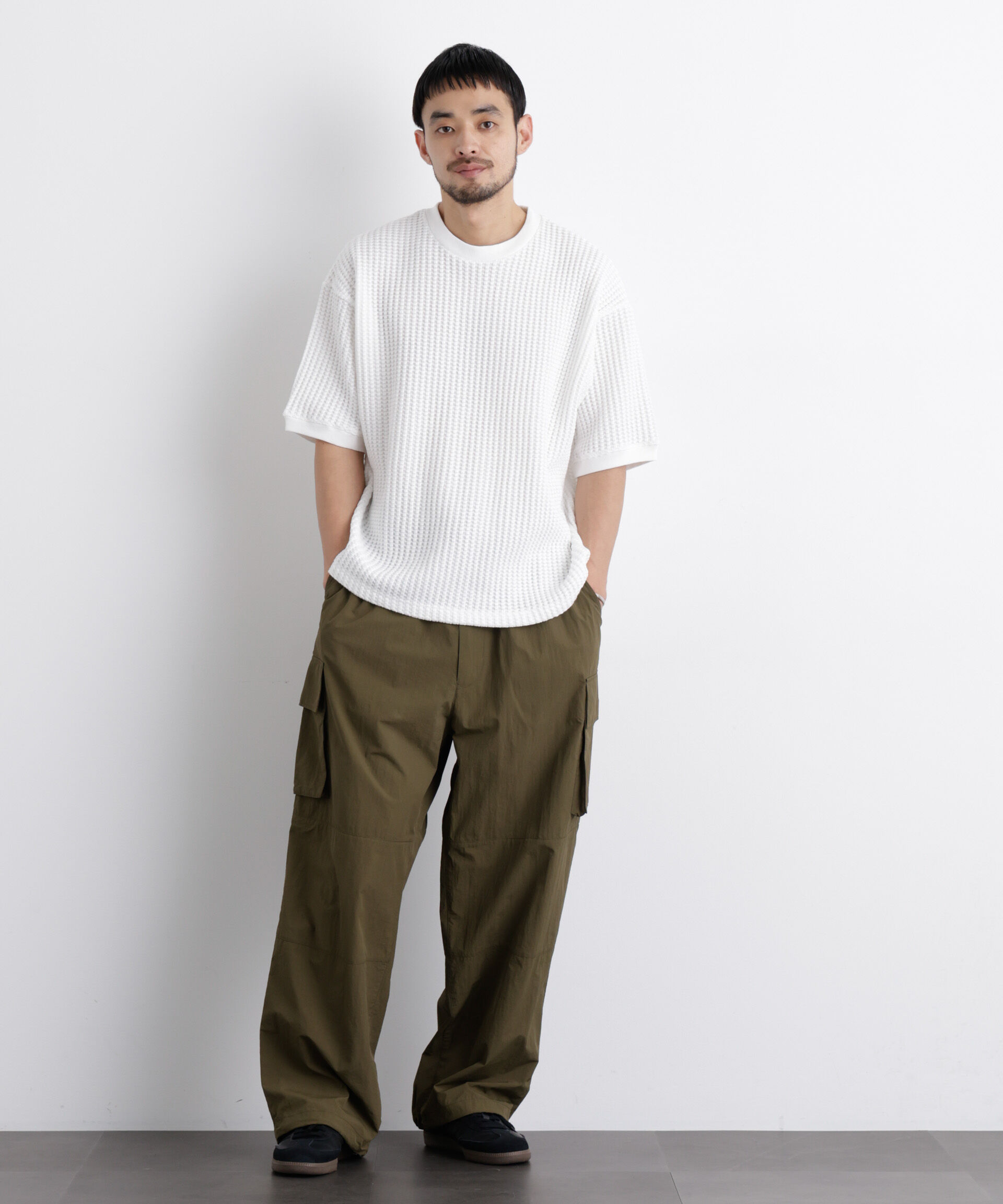 nano･universe「オニワッフルワイドTシャツ 半袖」|Tシャツ・カットソー|